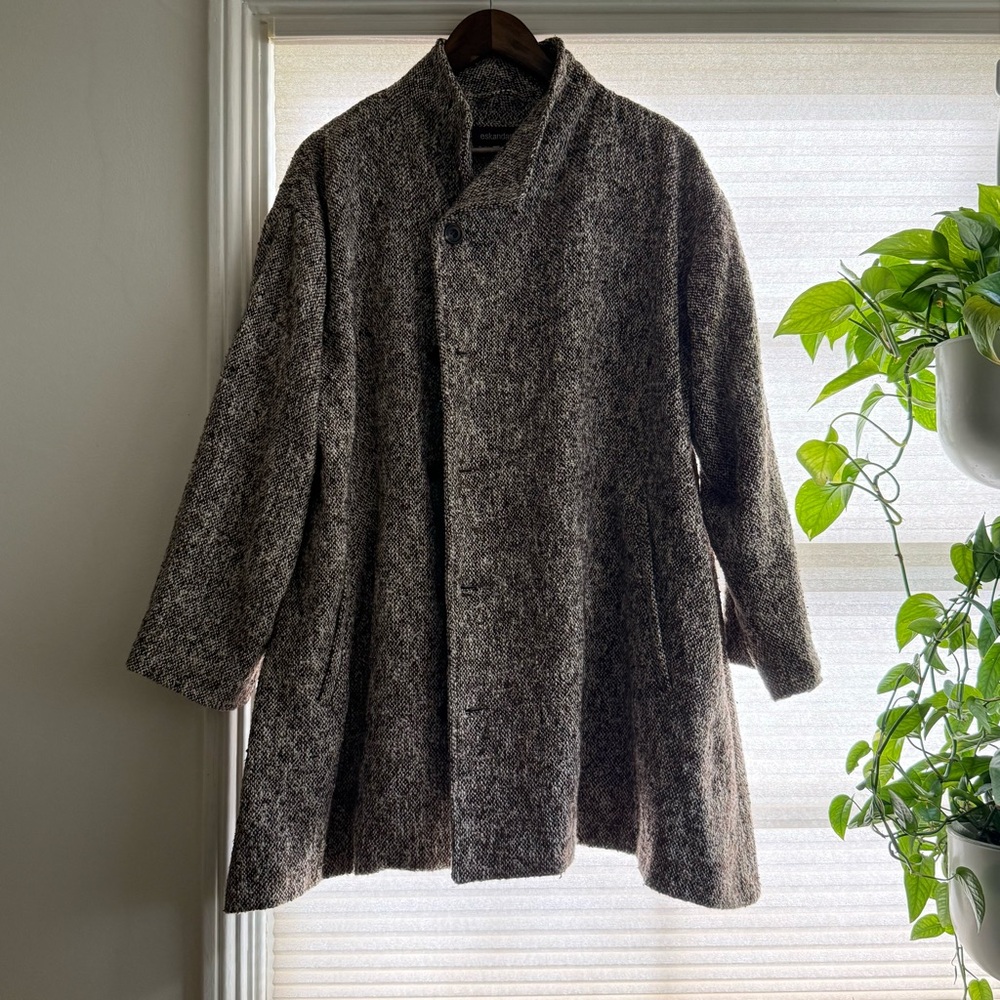 Eskandar Dark Brown Pea Coat